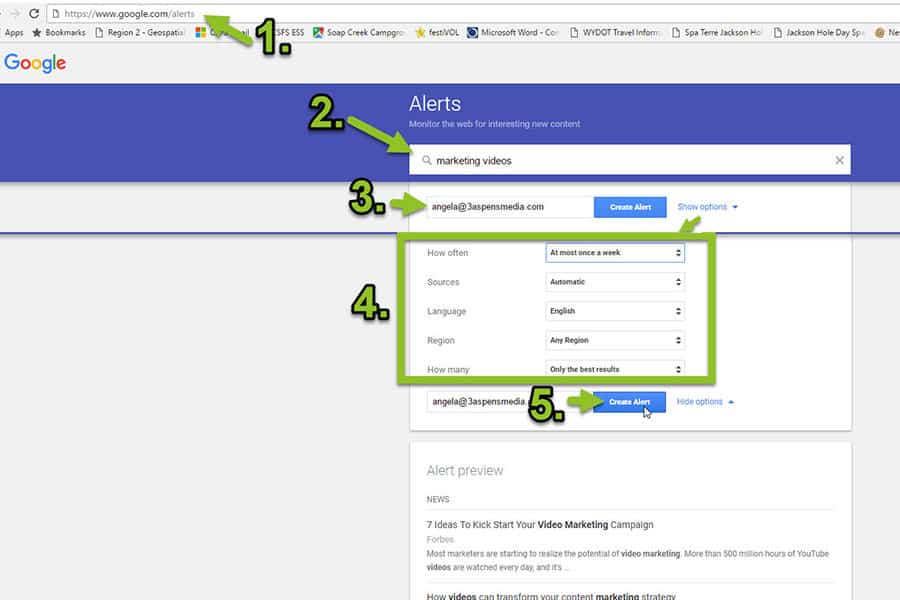 Set Up Google Alerts To Notify You of Any Brand Mention
